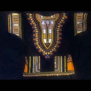 Mens African Print Dashiki T-Shirt sz. Medium